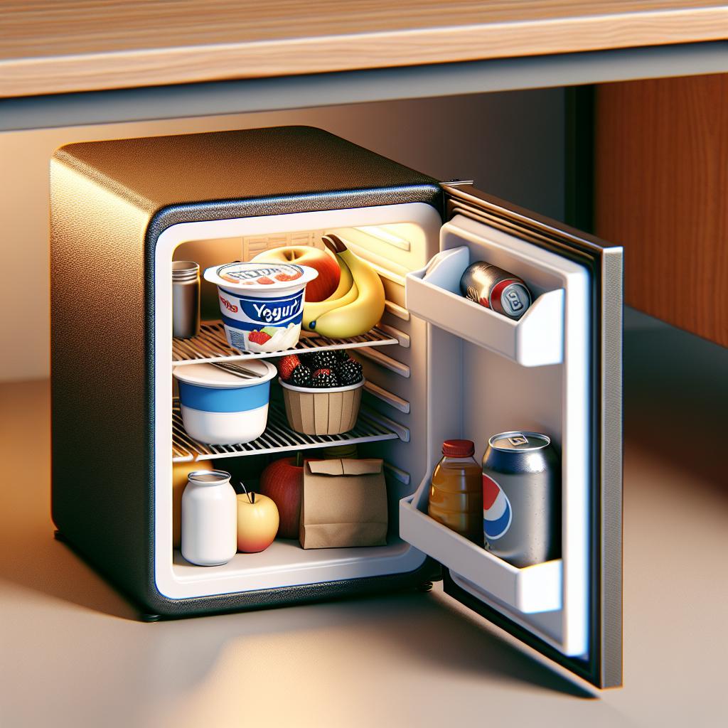 Mała lodówka do biura – czy zmieści się pod biurkiem i pomieści więcej niż jogurt?